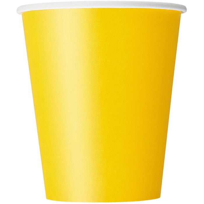Sunflower Yellow Solid 9oz Paper Cups, 8ct 