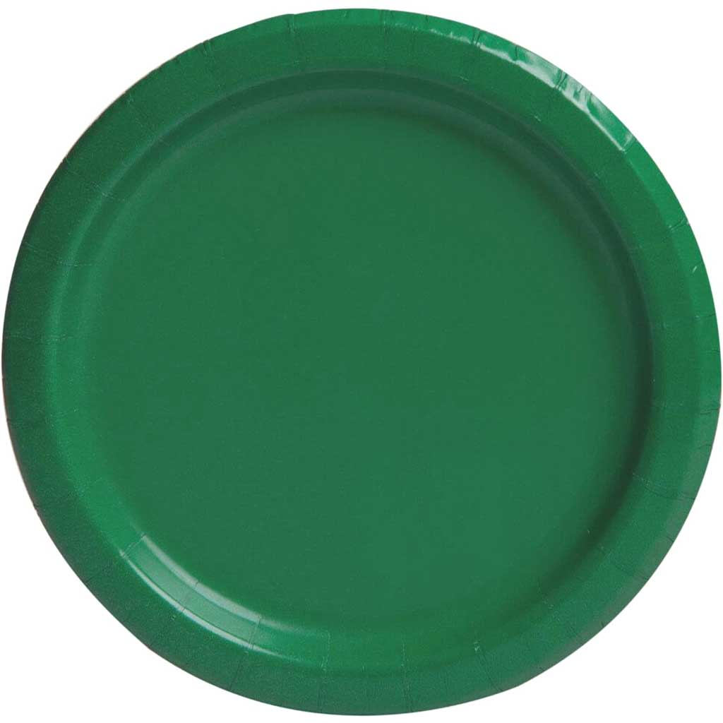 Emerald Green Solid Round Dessert Plates 7in 20ct, 