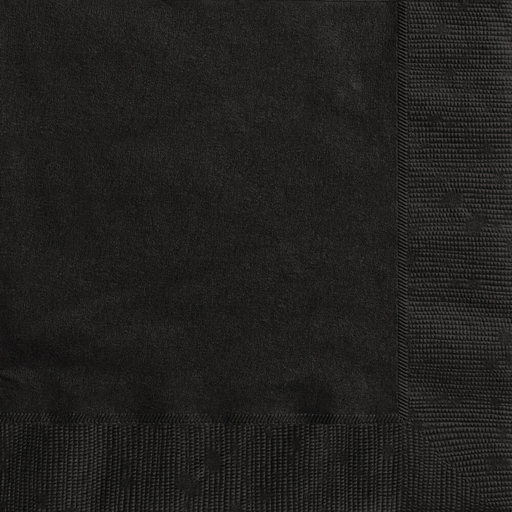 Midnight Black Solid Beverage Napkins, 20ct 