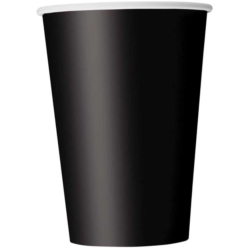 Black Solid 12oz Paper Cups, 10ct 