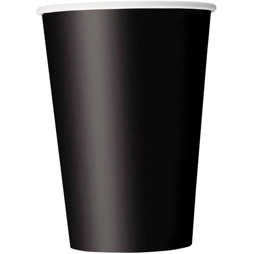 Black Solid 9oz Paper Cups, 14ct 