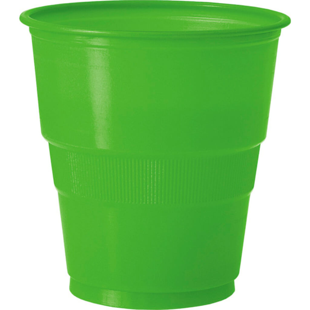 Lime Green Solid 9oz Plastic Cups, 12ct 