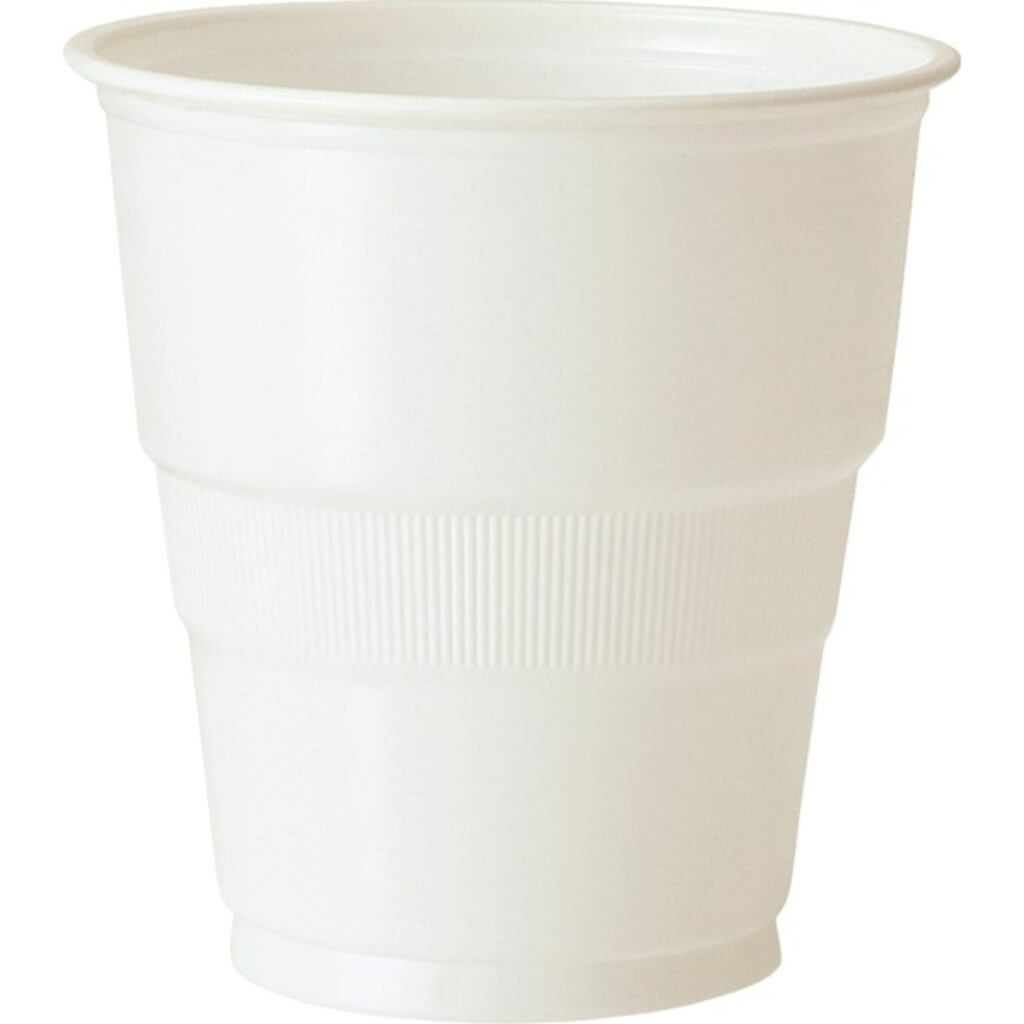 White Solid 9oz Plastic Cups, 12ct 