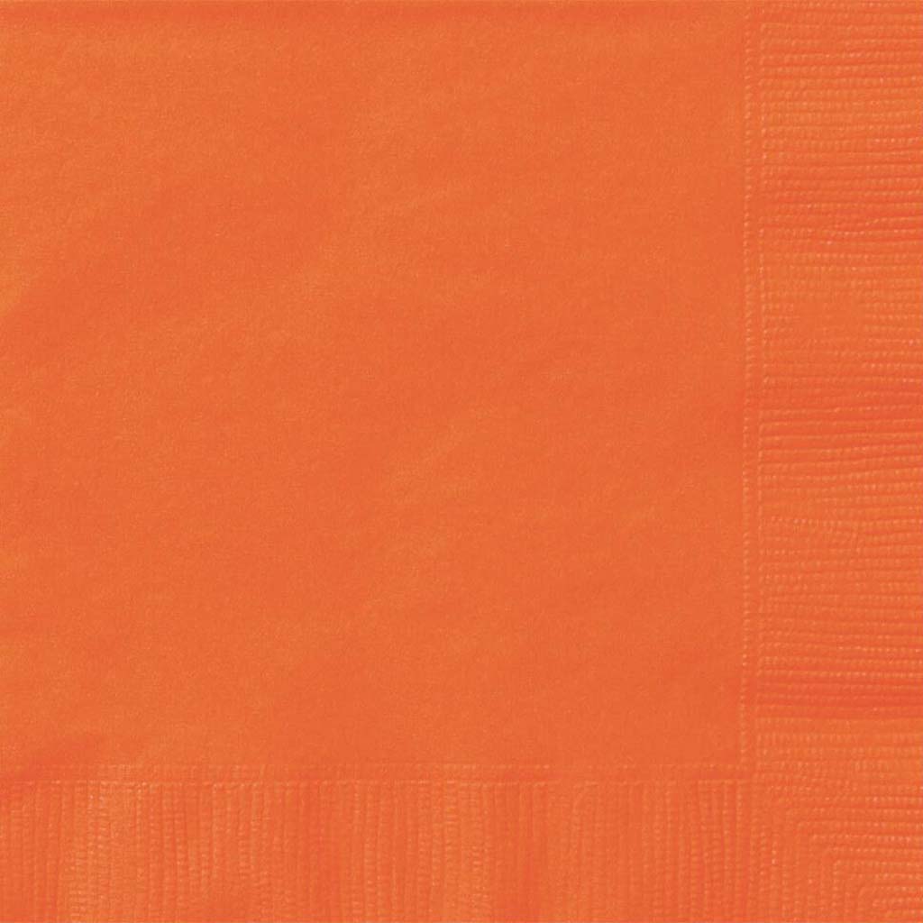 Pumpkin Orange Solid Beverage Napkins, 20ct 