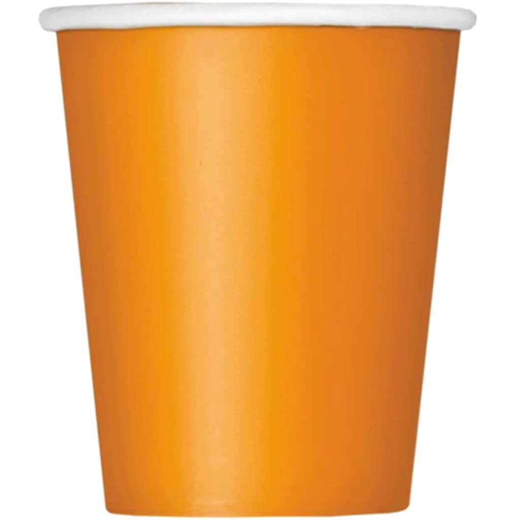 Pumpkin Orange Solid 9oz Paper Cups, 14ct 