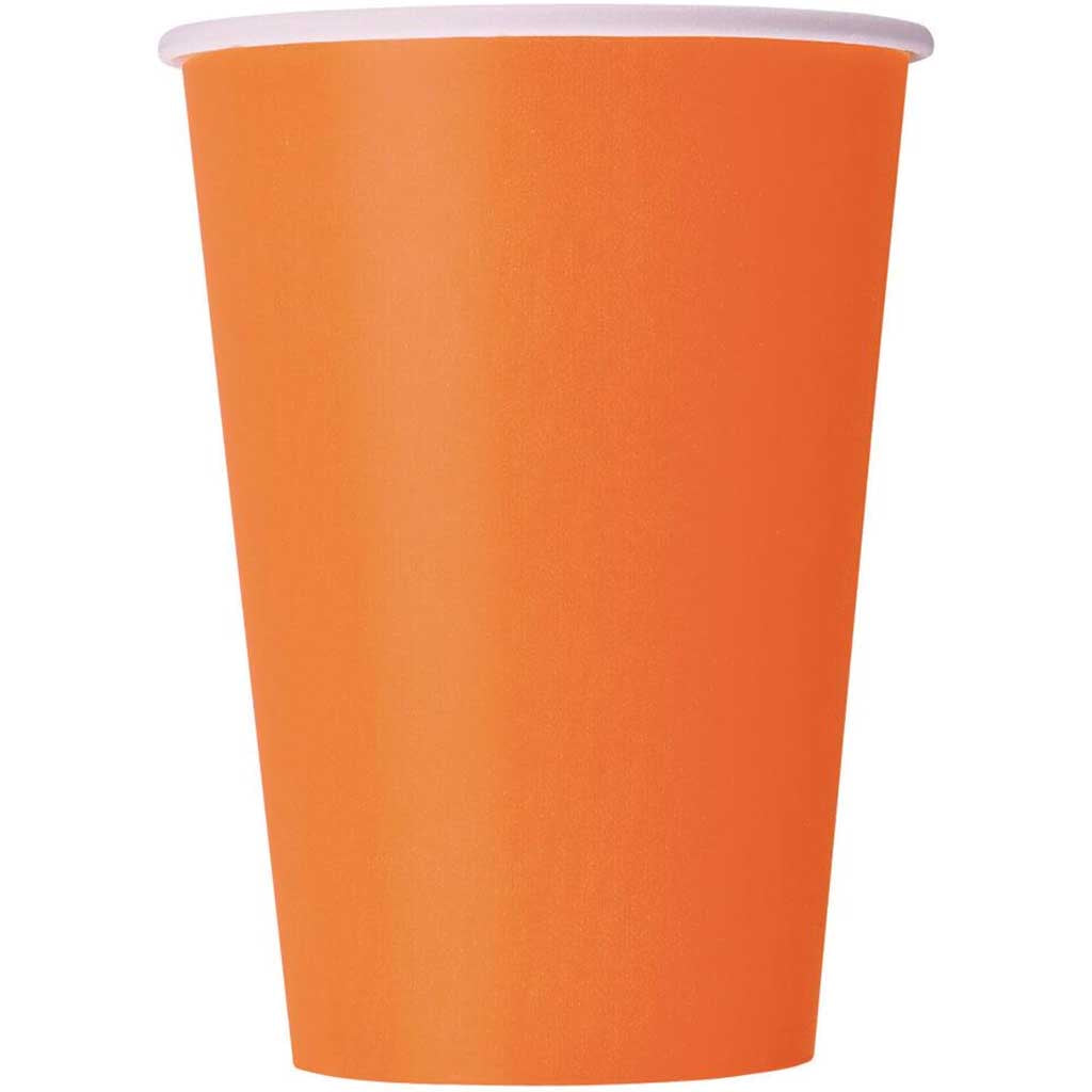 Pumpkin Orange Solid 12oz Paper Cups, 10ct 