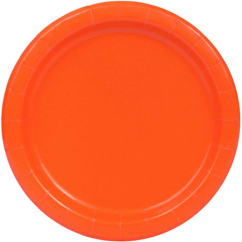 Orange Paper Dinner Plates 8 Pack