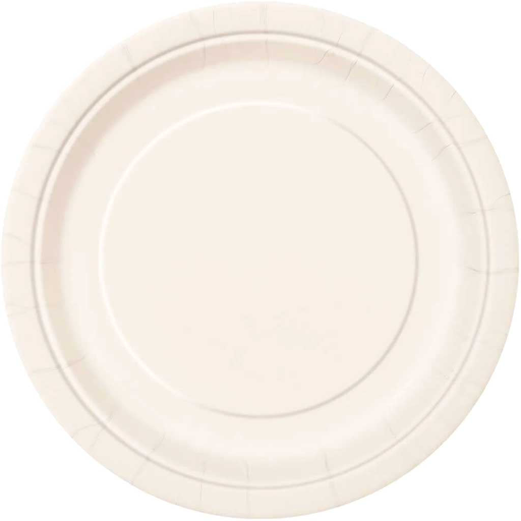 Round Dinner Plates 9in 8ct, Ivory Solid 