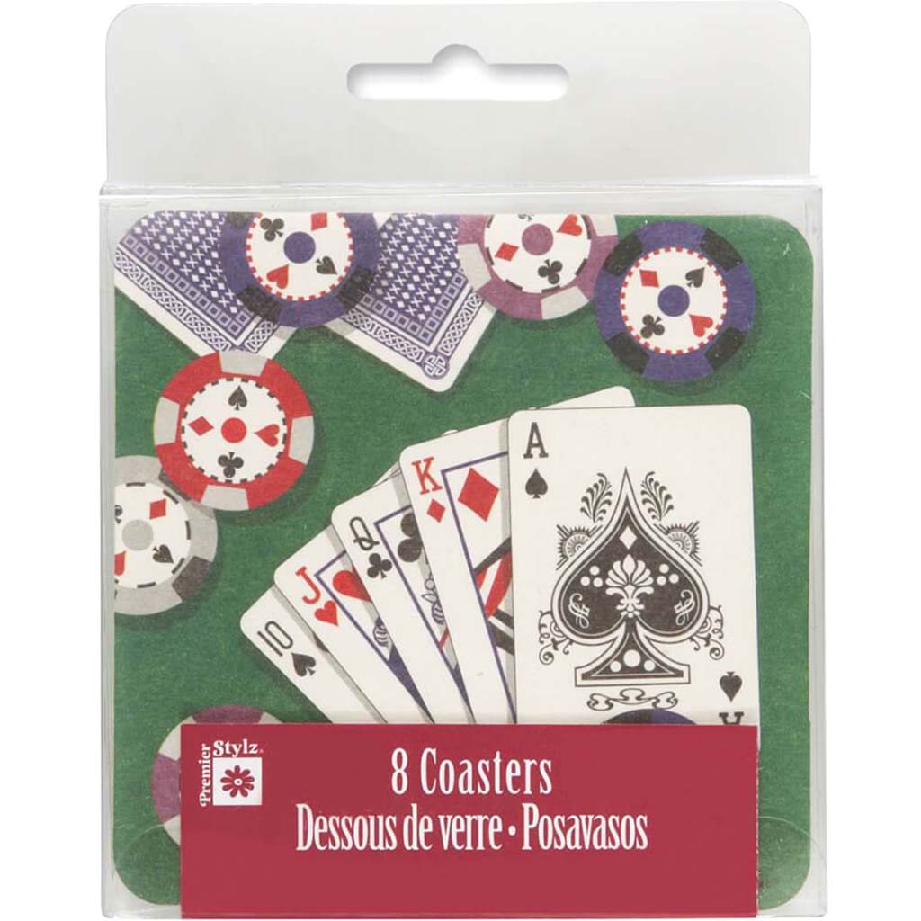 Poker Hand Coasters, 8ct 