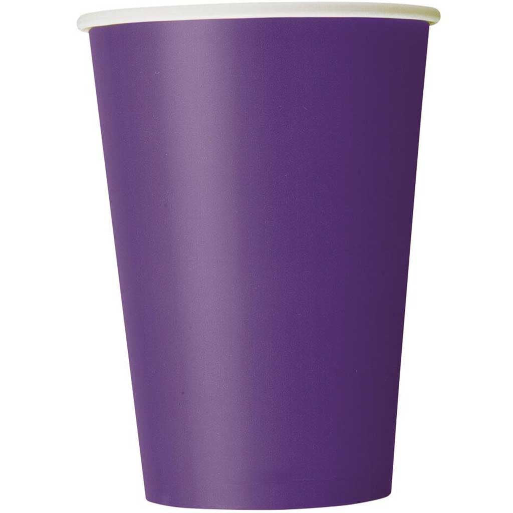 Deep Purple Solid 12oz Paper Cups, 10ct 