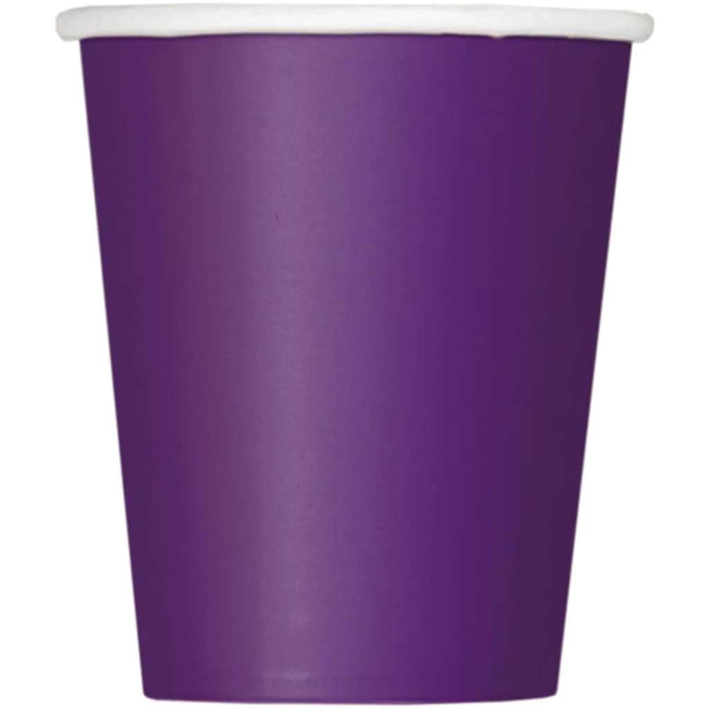 Deep Purple Solid 9oz Paper Cups, 14ct 