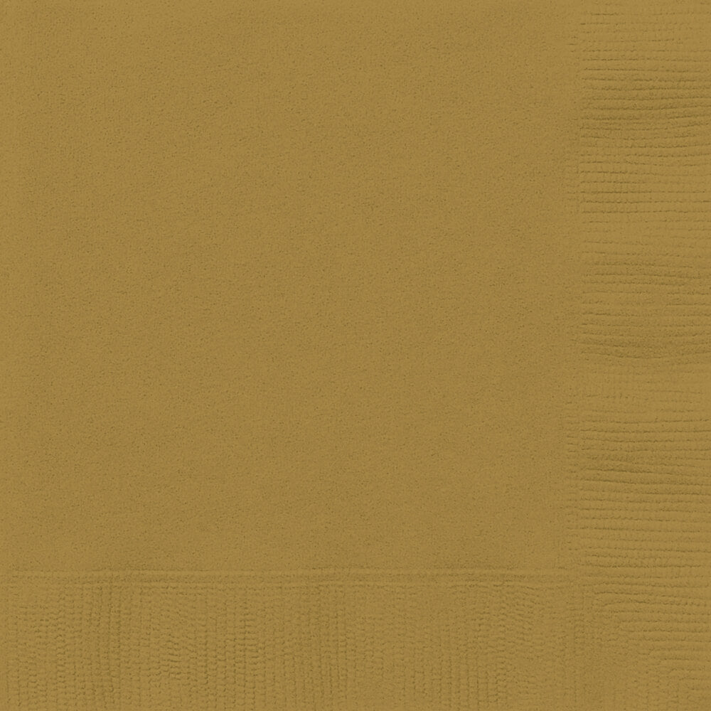 Gold Solid Beverage Napkins, 20ct 