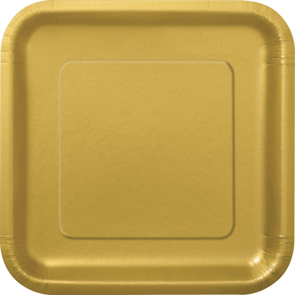 Square Dinner Plates 9in 14ct, Gold Solid 