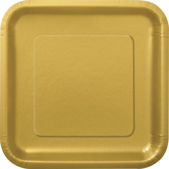 Square Dinner Plates 9in 14ct, Gold Solid 