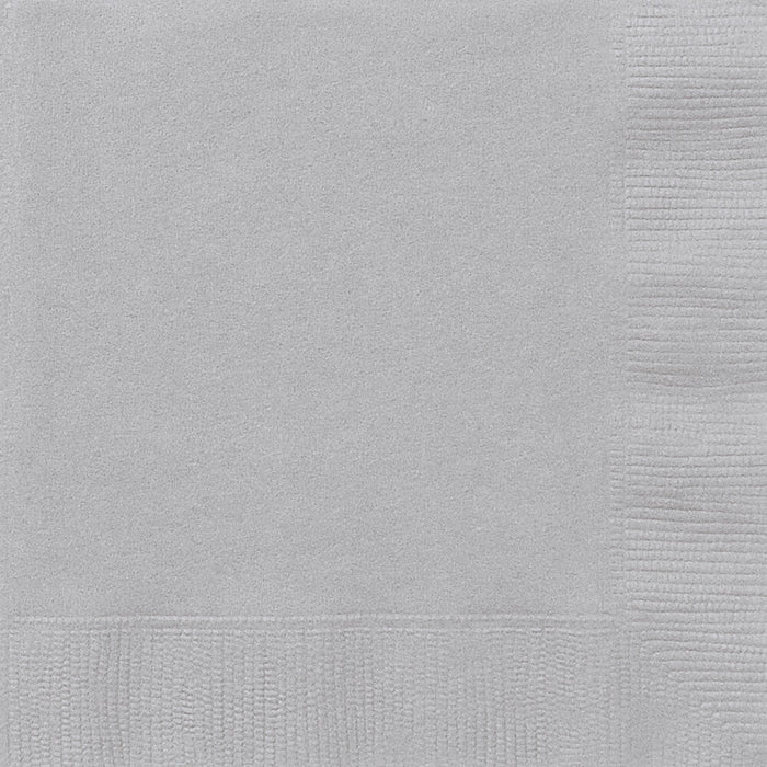 Silver Solid Lunch Napkins, 20ct 