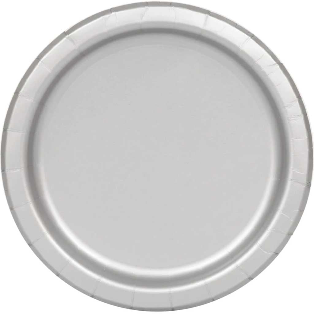 Round Dinner Plates 9in 16ct, Silver Solid 