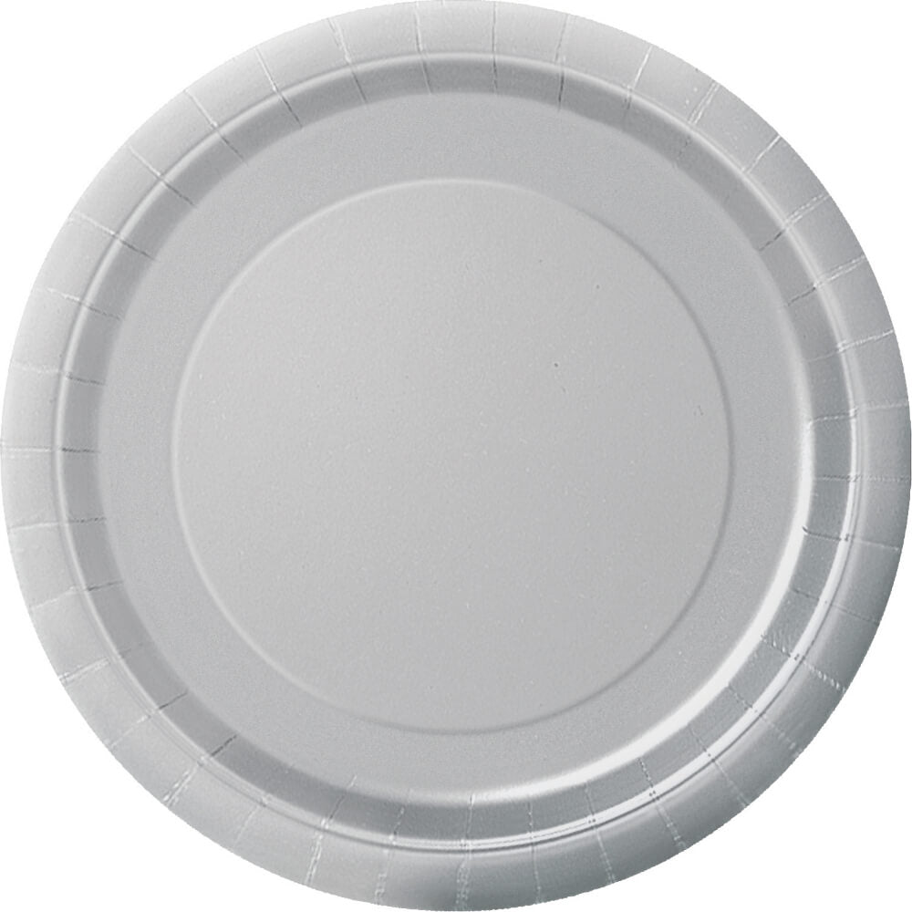 Round Dinner Plates 9in 8ct, Silver Solid 