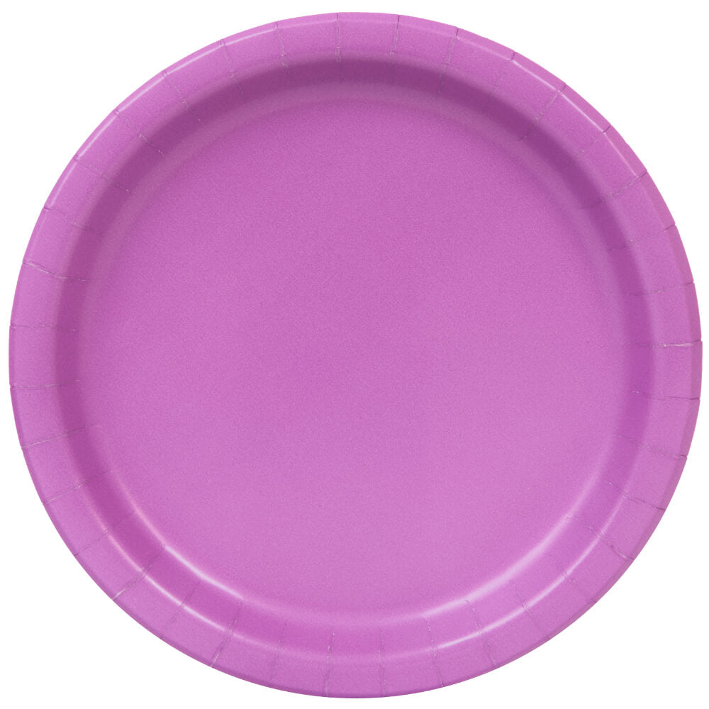 Round Dessert Plates 7in 8ct, Pretty Purple Solid 