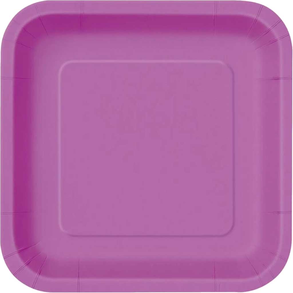 Square Dessert Plates 7in 16ct, Pretty Purple Solid 