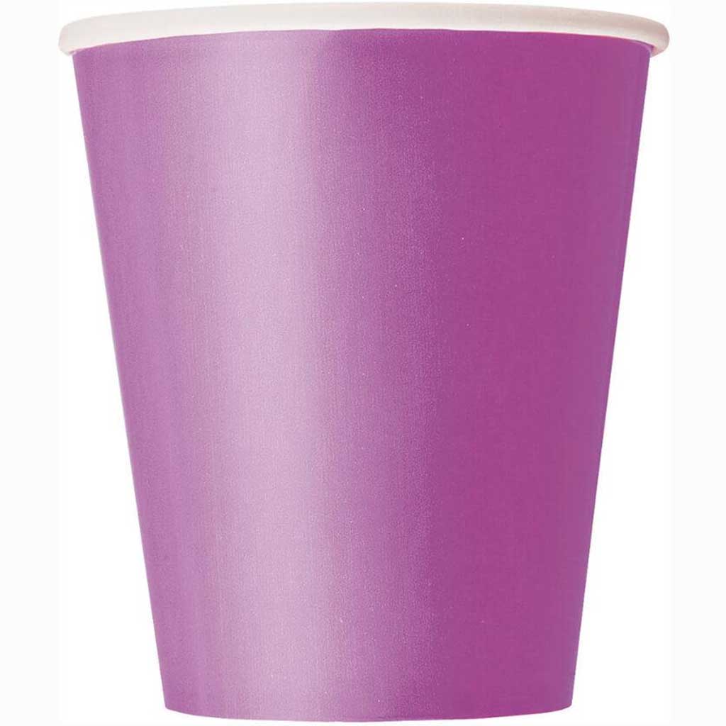 Pretty Purple Solid 9oz Paper Cups, 8ct 