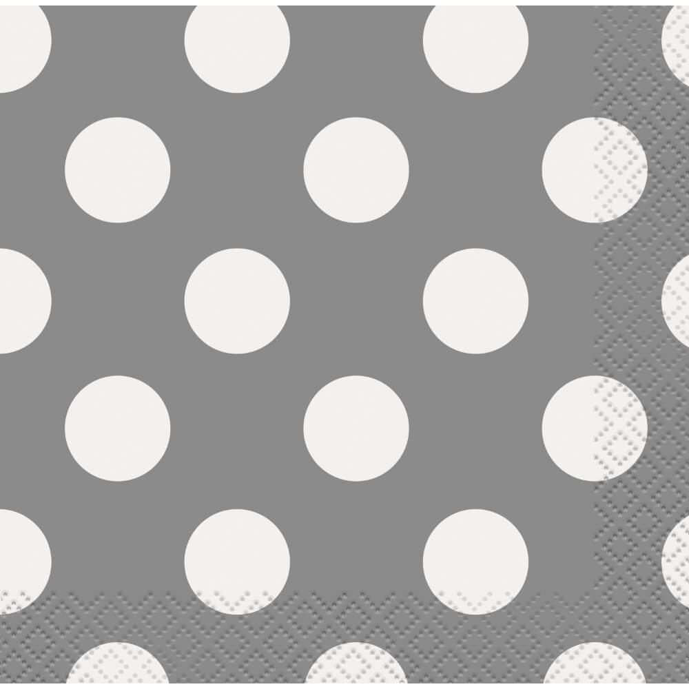 Silver Dots Beverage Napkins, 16ct 