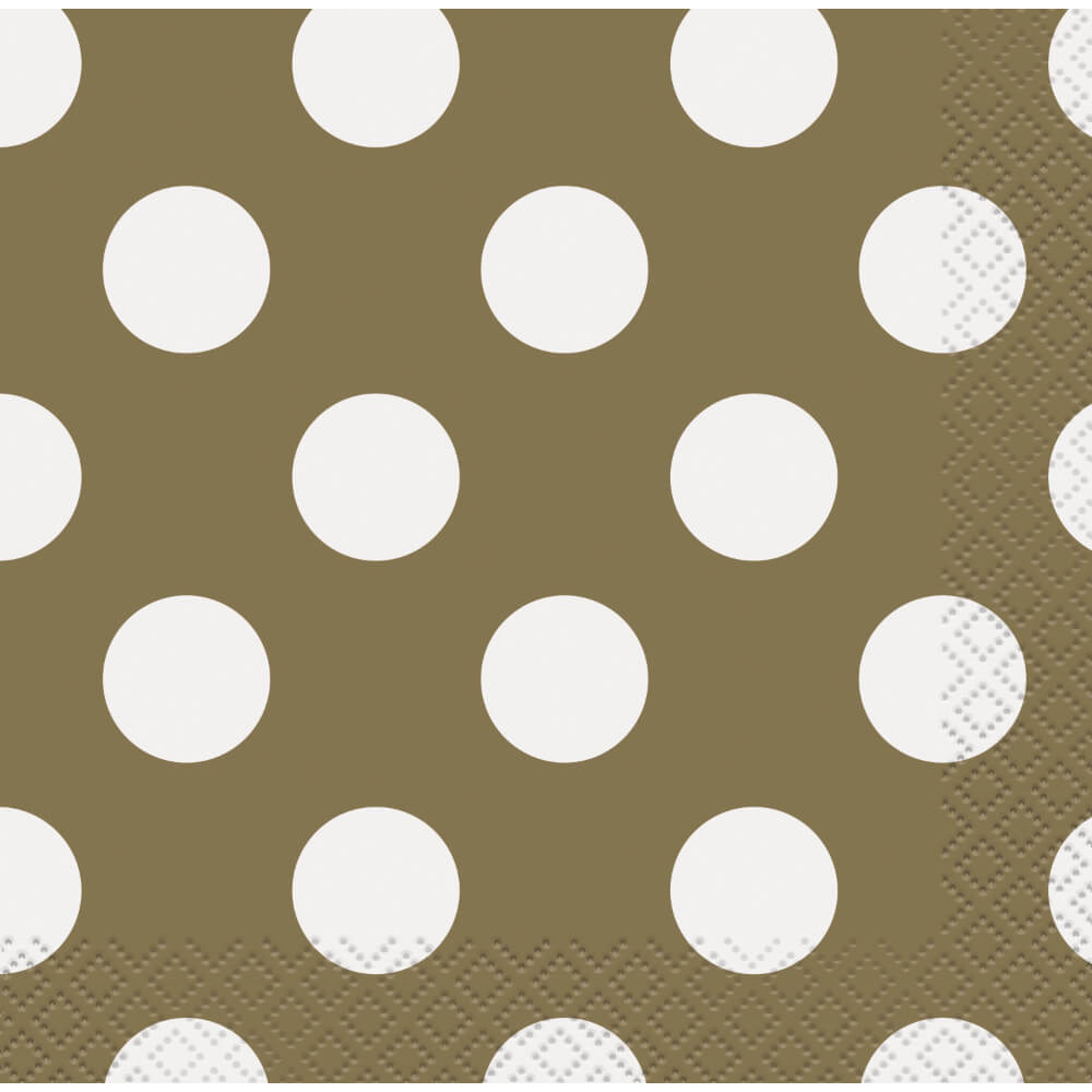 Gold Dots Beverage Napkins, 16ct 