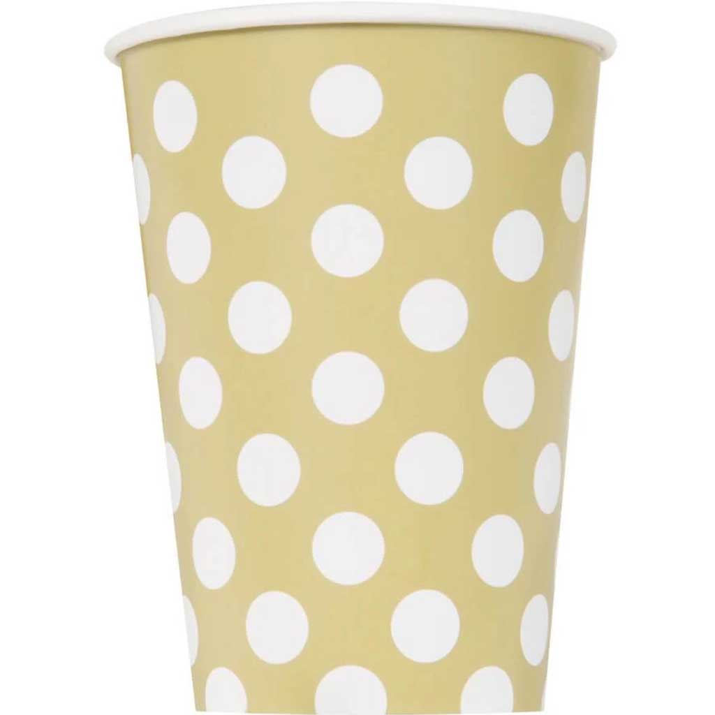 Gold Dots 12oz Paper Cups, 6ct 