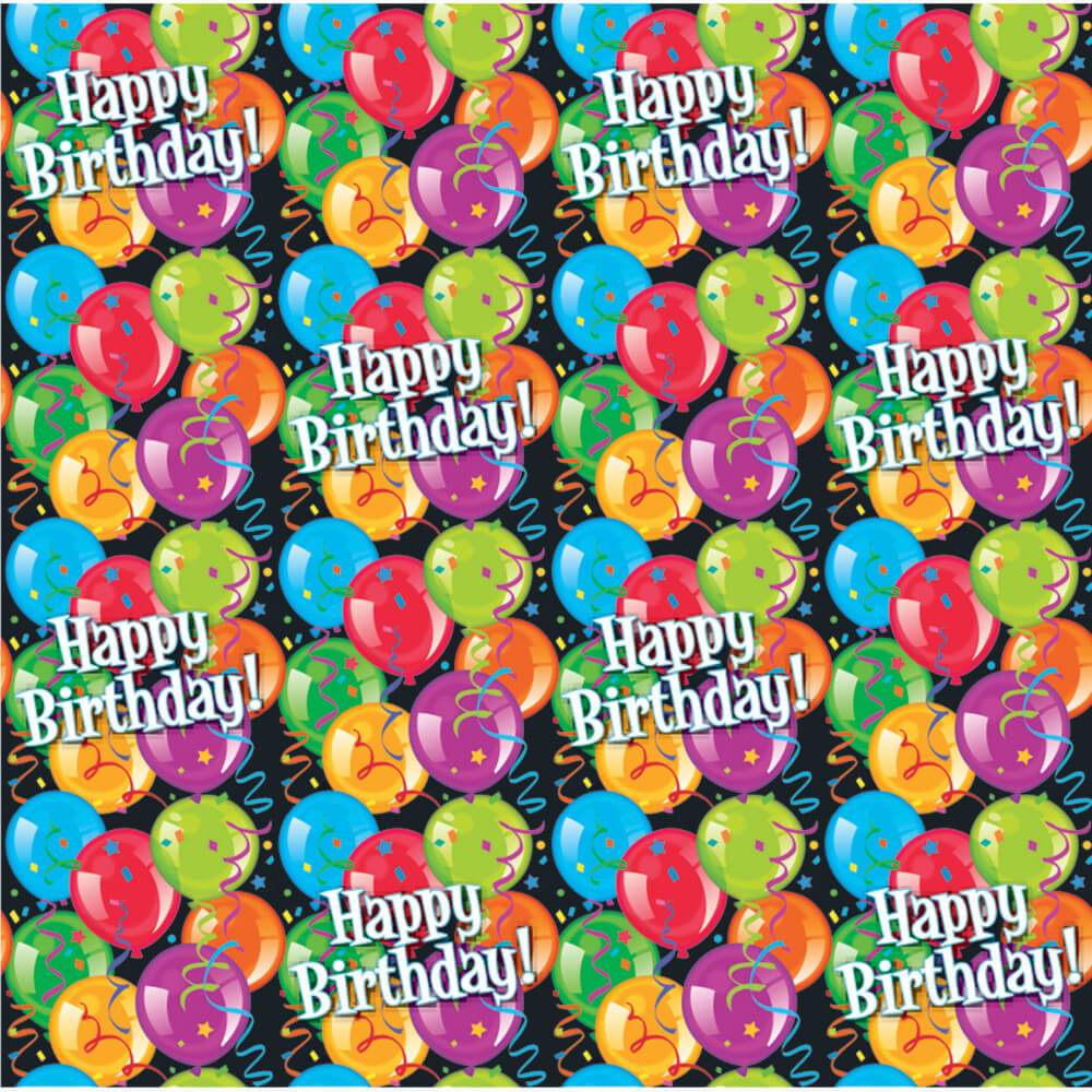 Gift Wrap 30in x 5ft, Bravo Birthday 