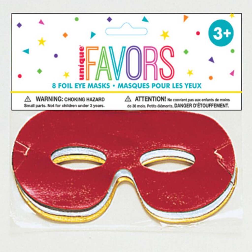 Foil Eye Masks - Assorted Colors, 8ct 