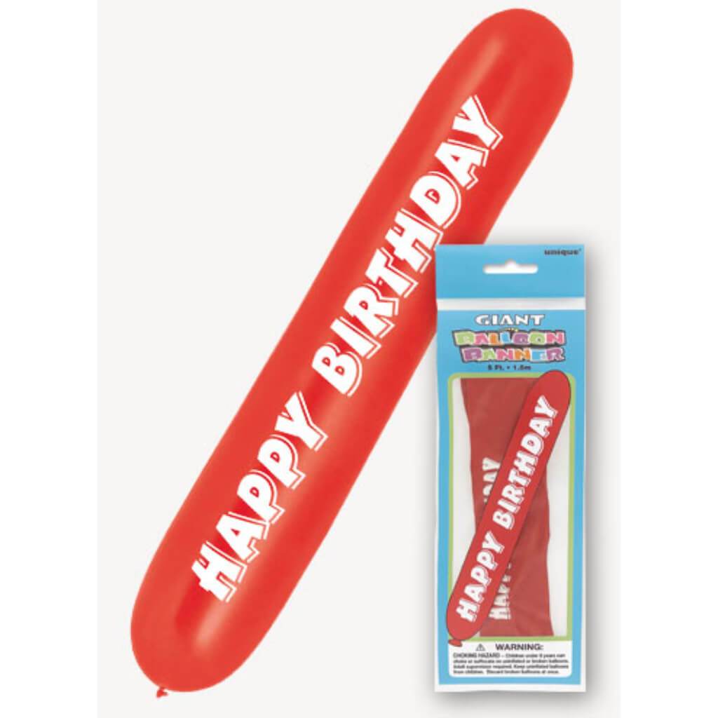 Balloon Banner 5ft, Happy Birthday 