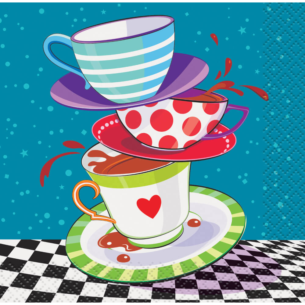 Mad Hatter Tea Party Beverage Napkins, 16ct 