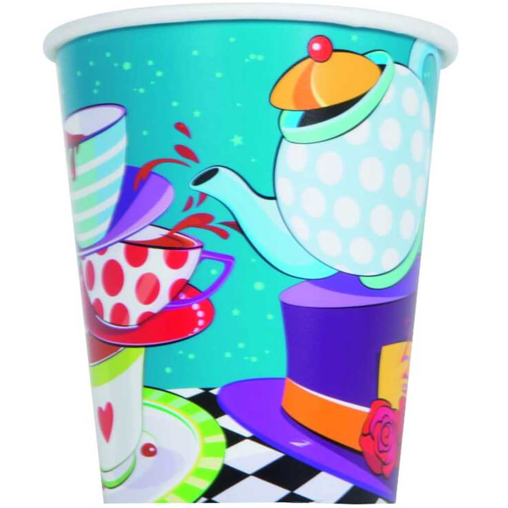 Mad Hatter Tea Party 9oz Paper Cups, 8ct 