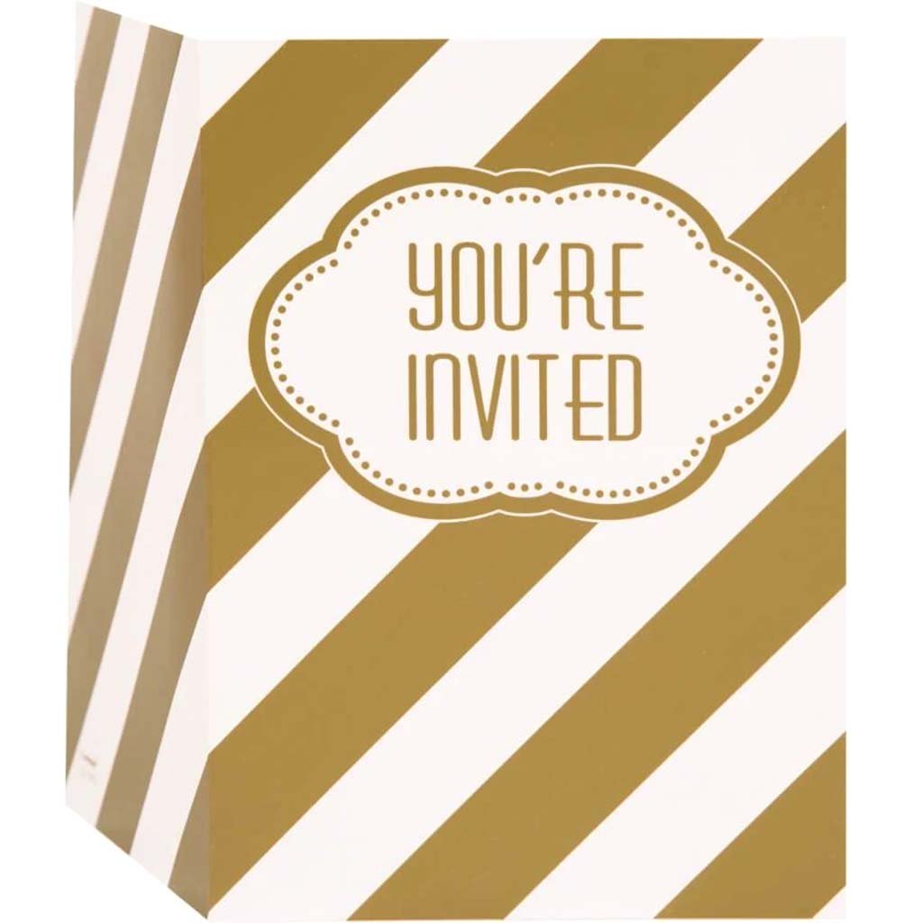 Golden Birthday Invitations, 8ct 