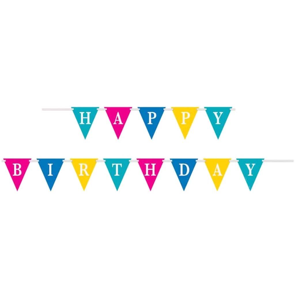 Flag Banner with Ribbon 9ft Confetti Cake Birthday 