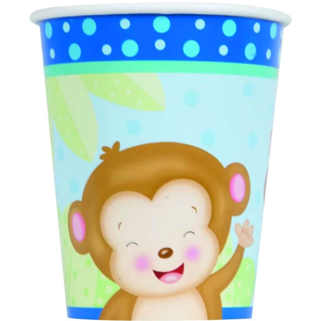 Boy Monkey Baby Shower 9oz Paper Cups, 8ct 