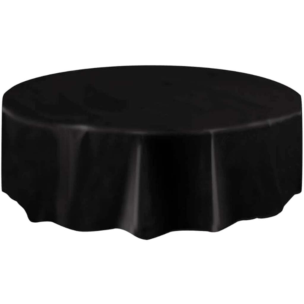 Round Tablecover 84in, Black Solid 