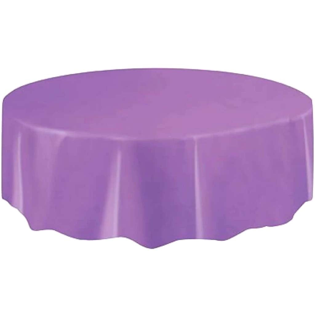 Purple Round Table Cover, 84in 