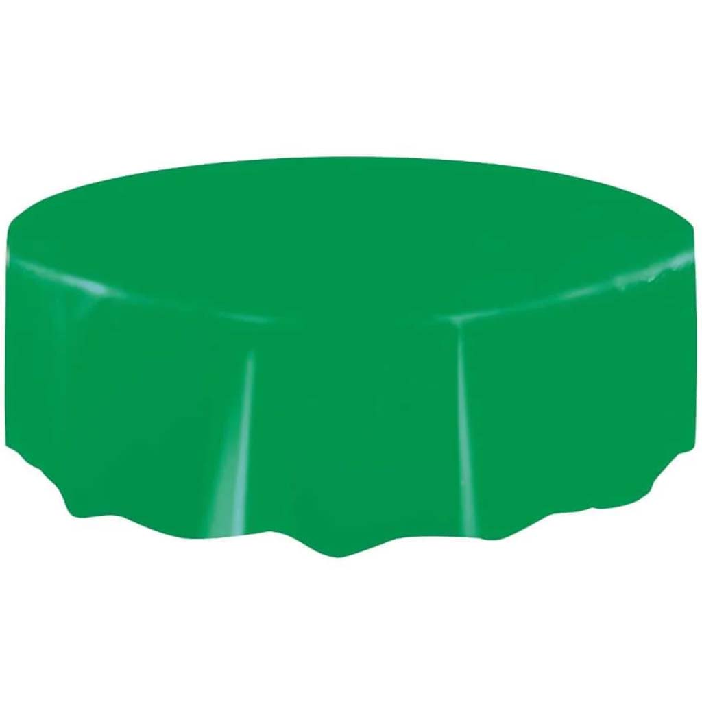 Emerald Green Solid Round Table Cover 84in, 