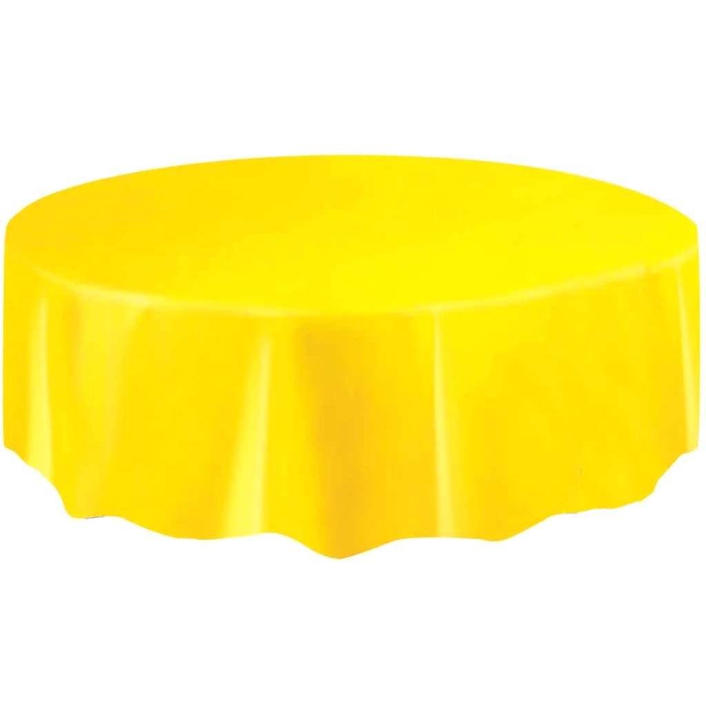 Round Tablecover 84in, Sunflower Yellow Solid 