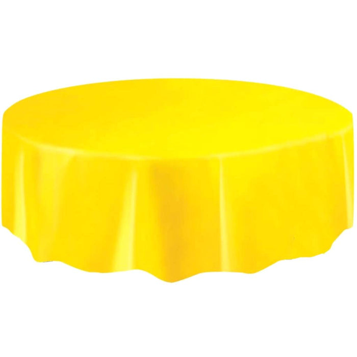Round Tablecover 84in, Sunflower Yellow Solid 