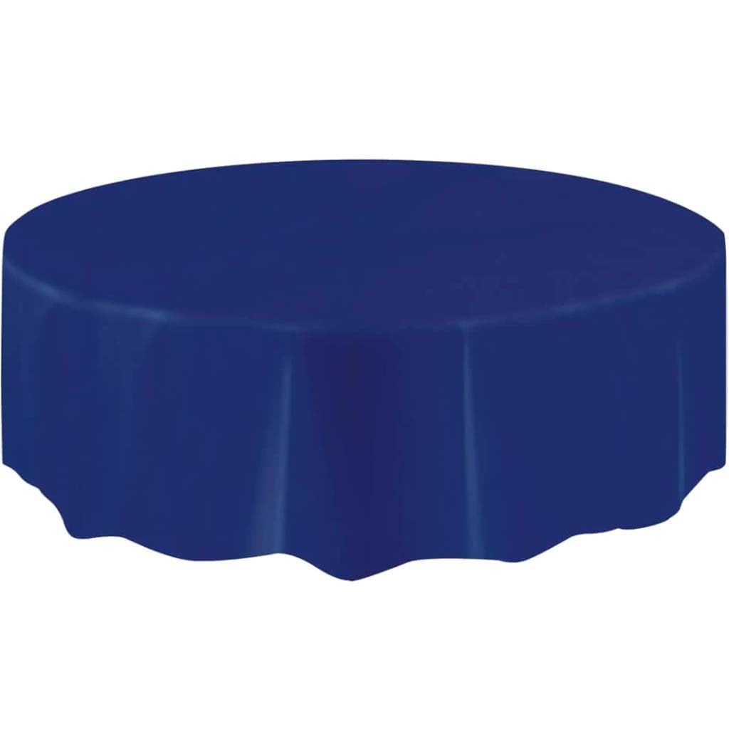 Round Tablecover 84in, True Navy Blue Solid 