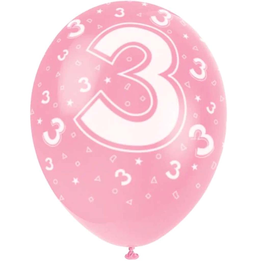 Latex Balloon 12in Numeral 3 Premium 