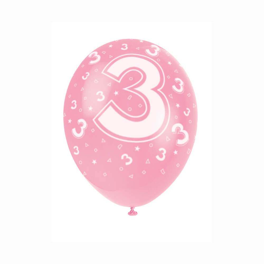 Latex Balloon 12in Numeral 3 Premium