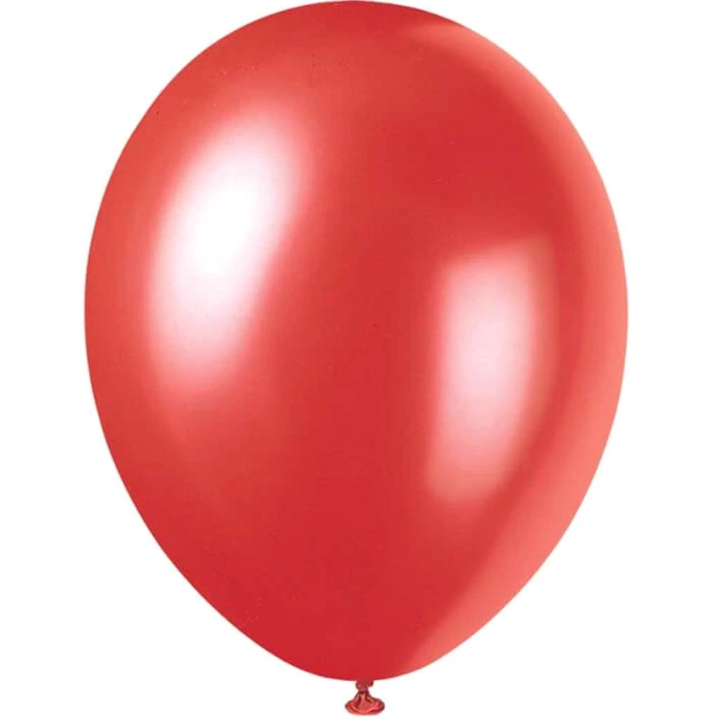 Latex Balloon 12in, Flame Red Pearlized 