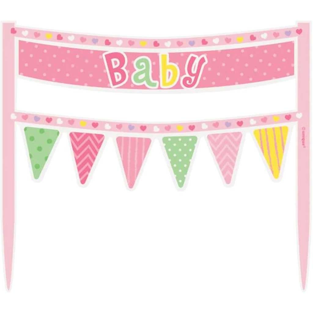 Cake Bunting, Pink Dots Baby Shower 