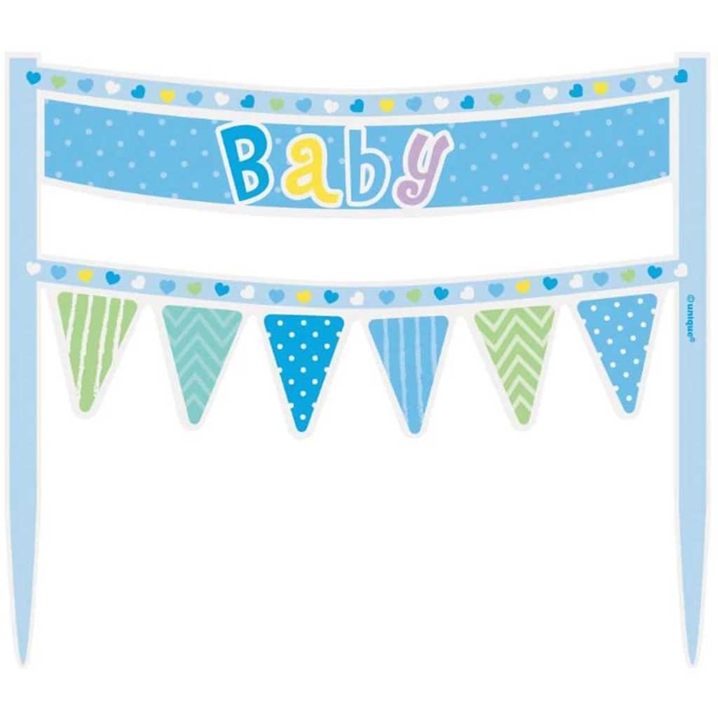 Cake Bunting, Blue Dots Baby Shower 