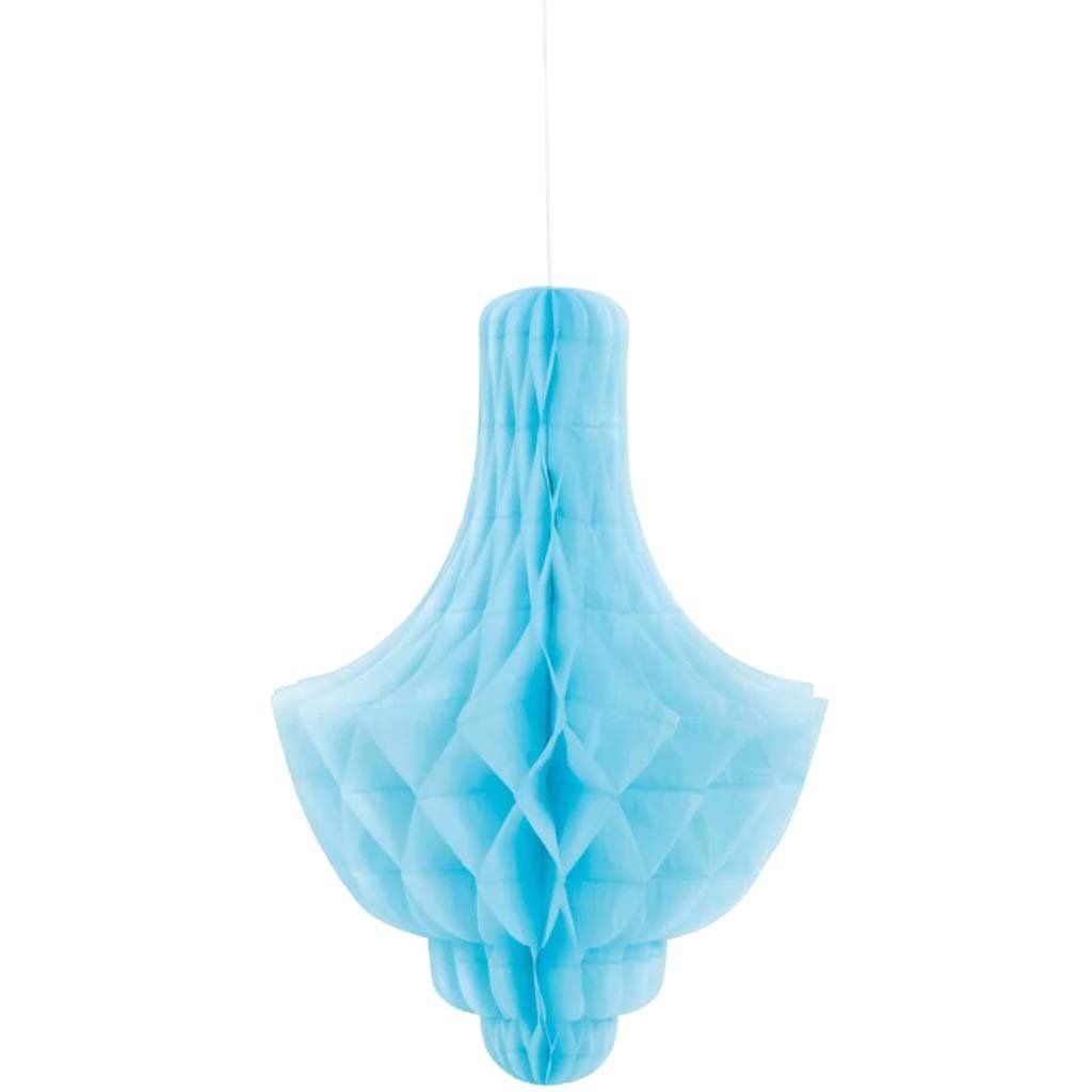 Tissue Paper Decoration 14in, Powder Blue Chandelier 