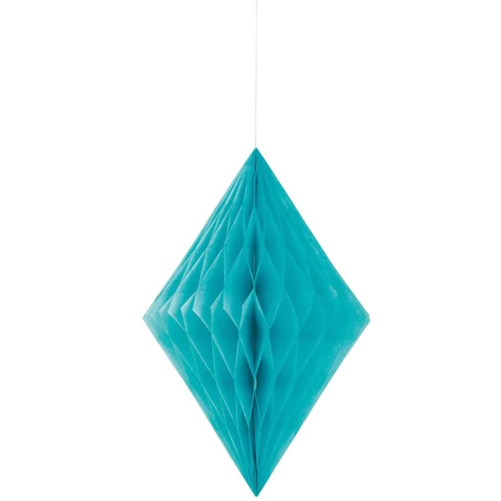 Tissue Paper Decoration 14in, Caribbean Teal Diamond 