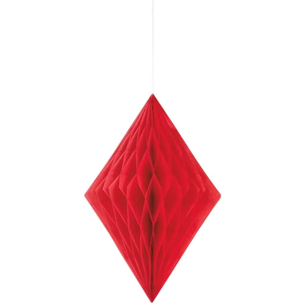 Tissue Paper Decoration 14in, Red Diamond 