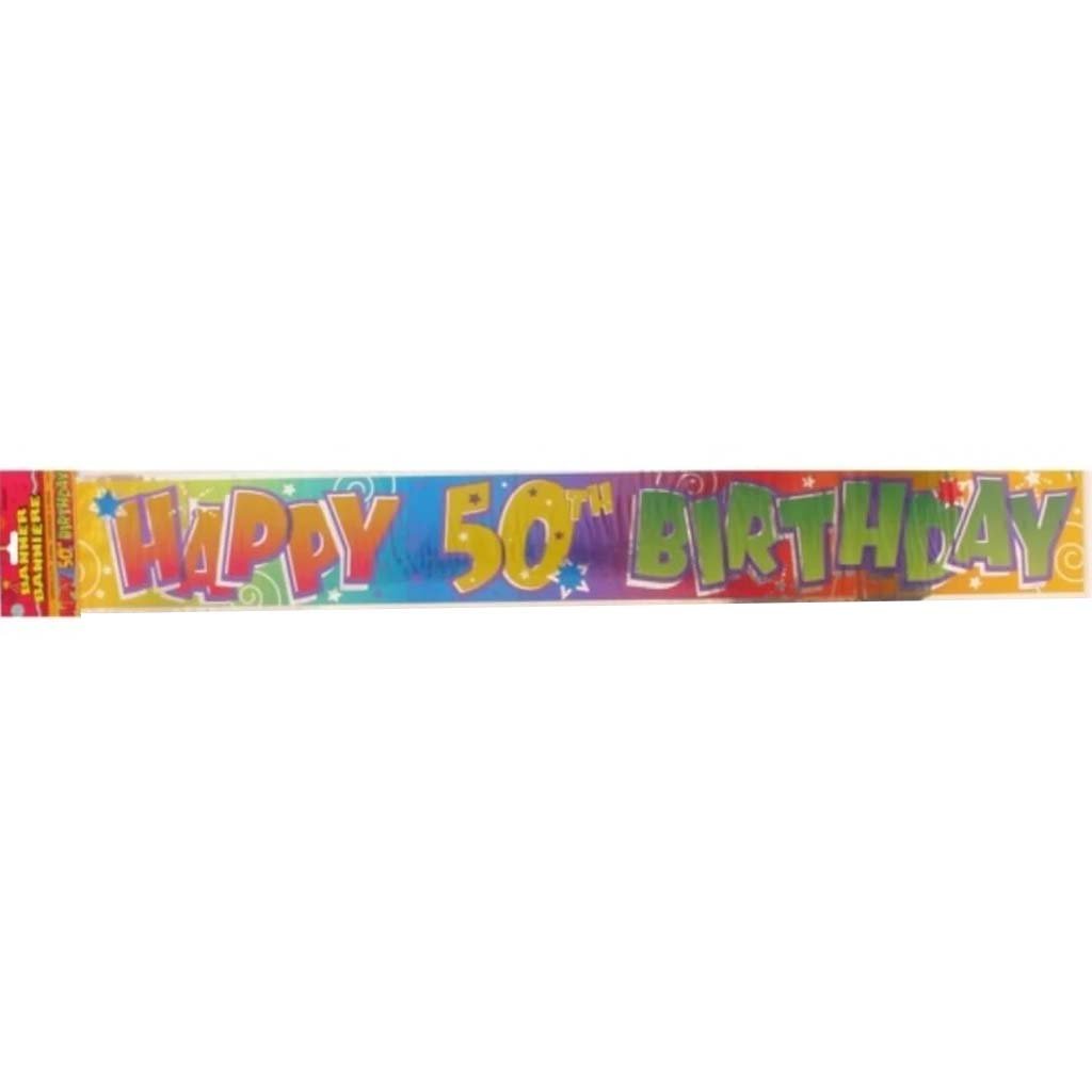 Foil Banner 12ft, Happy 50th Birthday 